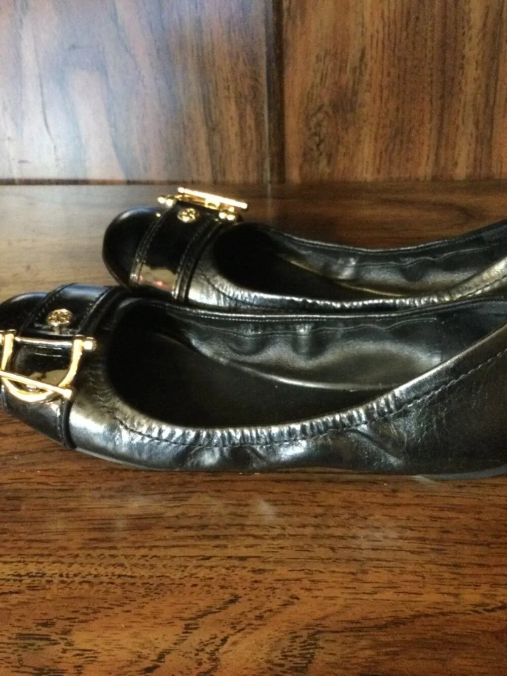 Tory Burch Noel ballet flats Black with gold-tone horsebit buckle US 6.5